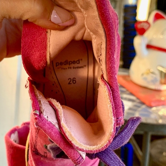 Pediped Flex Tall pink suede boots SIZE US 9-9.5/ EU 26 - Picture 8 of 11